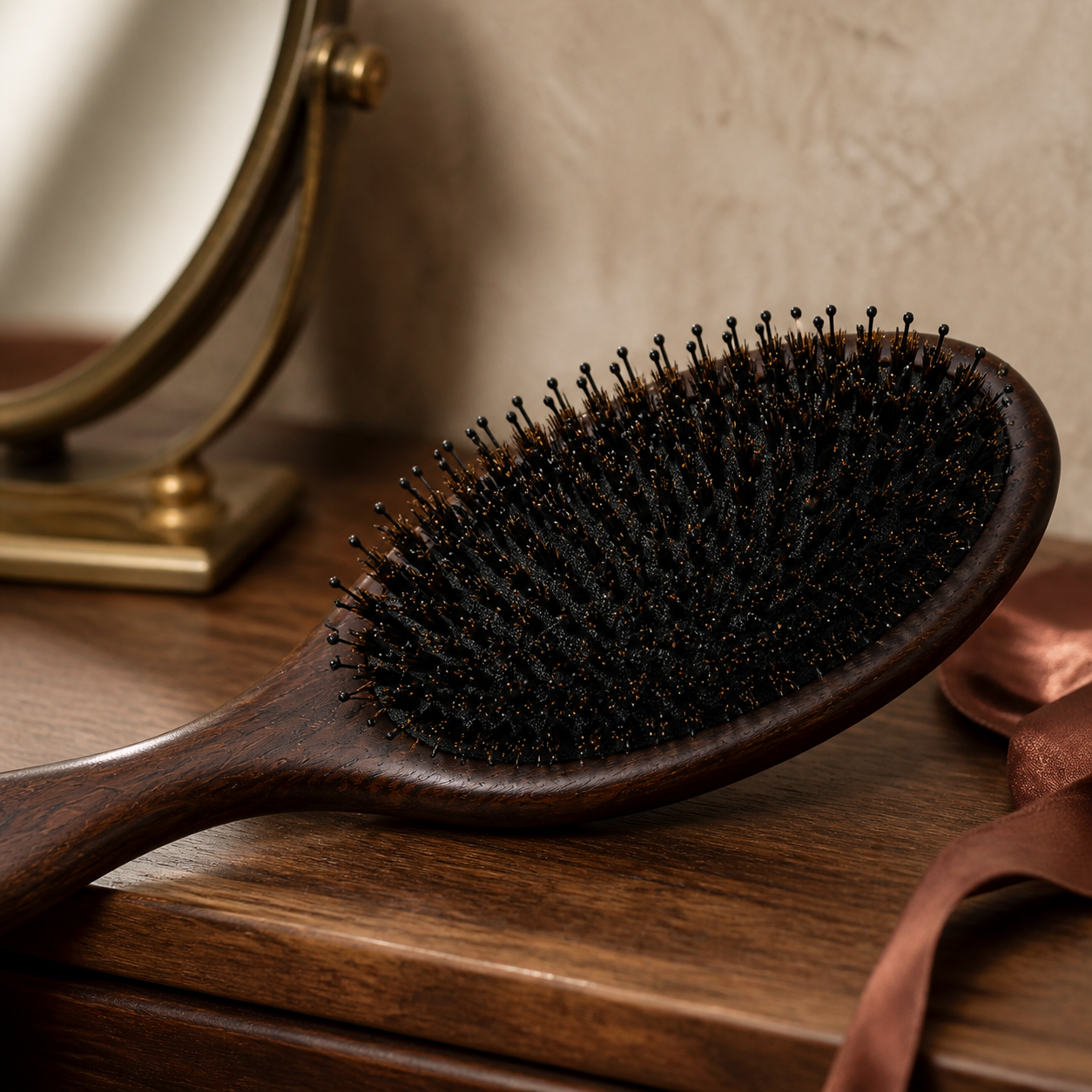 Close-up of the Finish Brush bristles and cushion base.