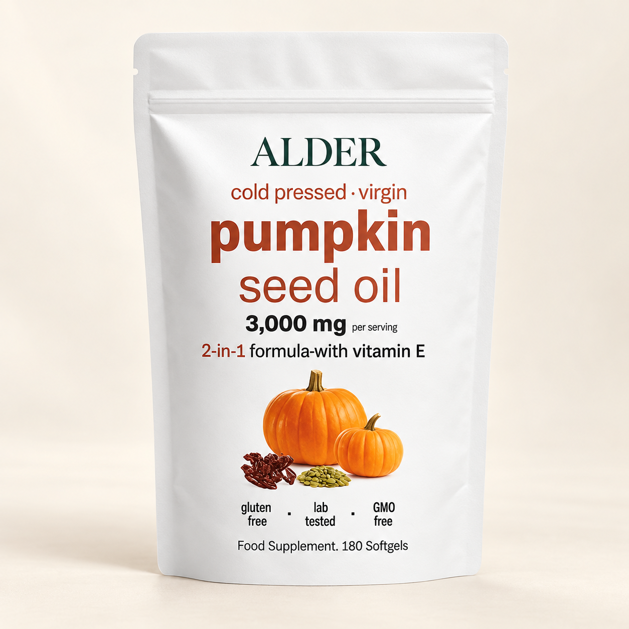Alder pumpkin seed oil softgels
